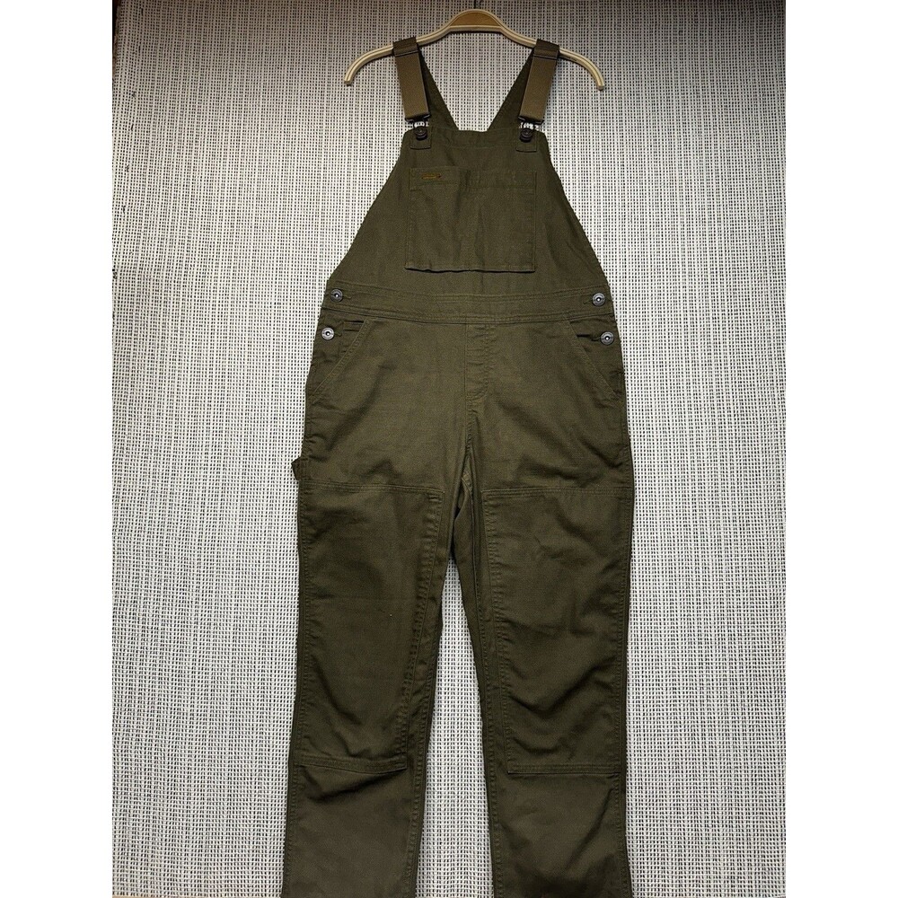 REI Co-op Trailsmith Overalls Womens 8 Petite Olive Green Canvas Double Knee